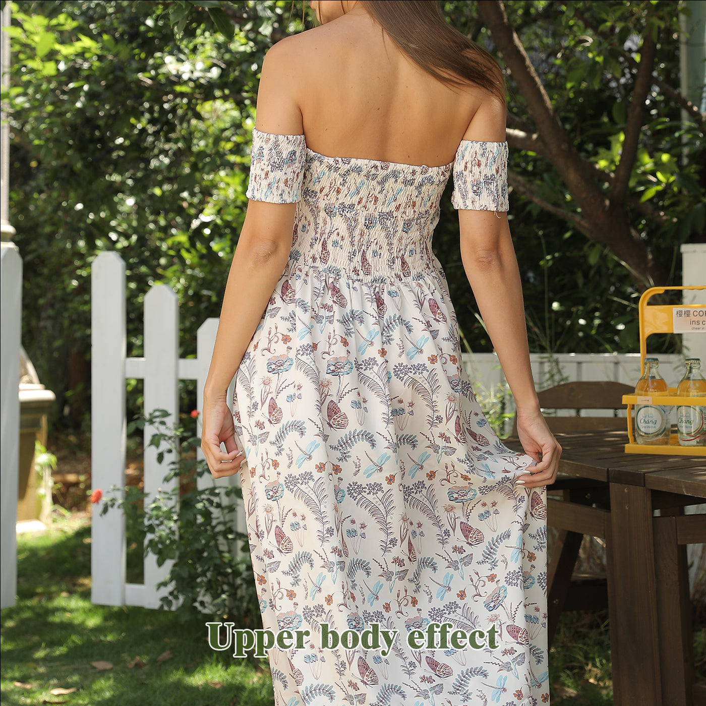 Sarah Express Women's Off Shoulder Floral Maxi Dress Strapless Elegant Summer