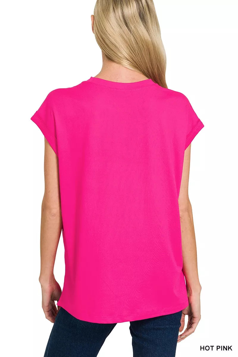 Sarah Express Women's Brushed Microfiber Top & Biker Shorts Set