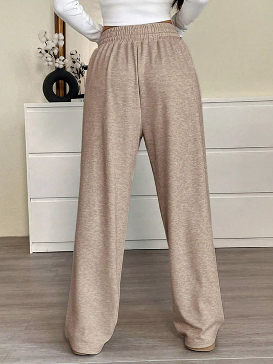 Sarah Express Women's Drawstring High Waist Wide Leg Pants Plus Size