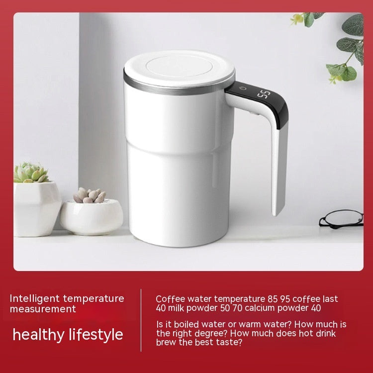 Sarah Express Self-Stirring Electric Coffee Mug - USB Rechargeable Automatic Magnetic Mixing Cup with IP67 Waterproof Stainless Steel White USB