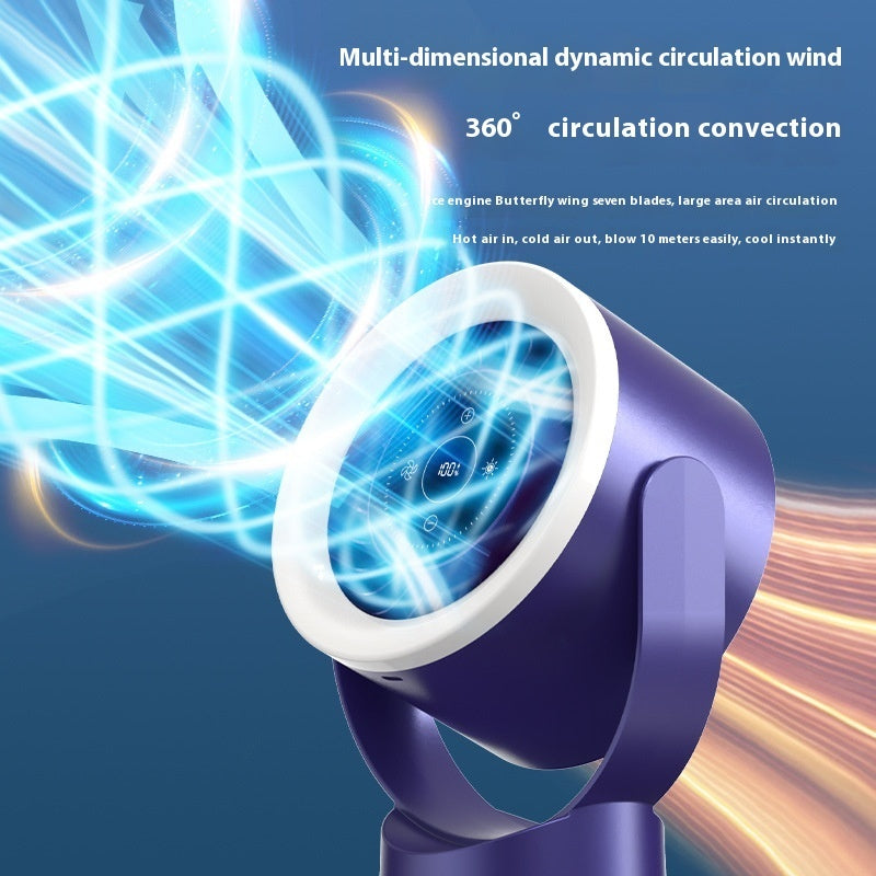 Sarah Express Rechargeable USB Desk Fan with LED Light - Adjustable 100-Speed Wall Mount Table Fan