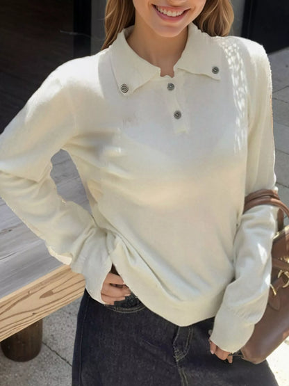 Sarah Express Women's Scarf-Accented Long Sleeve Sweater