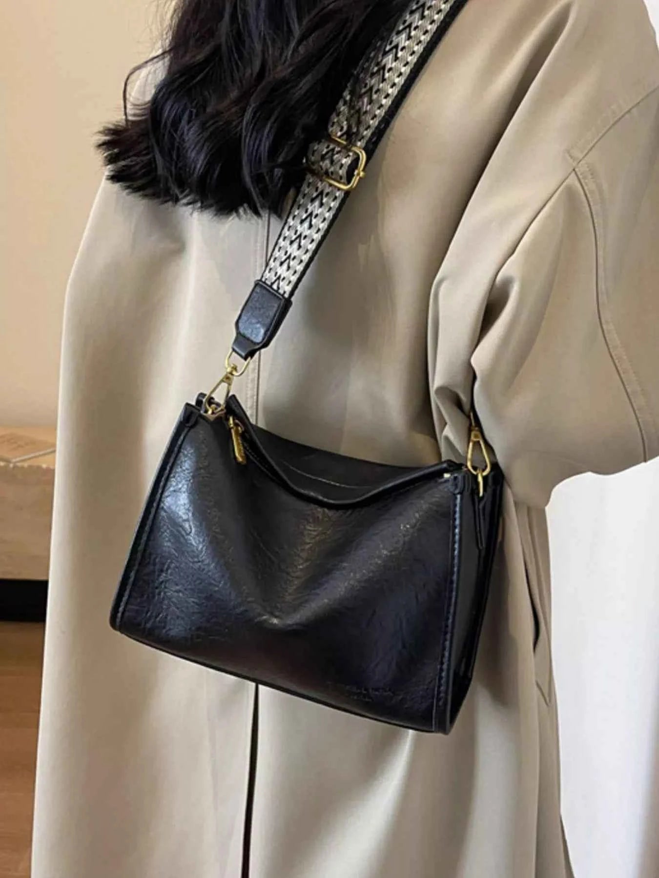 Wide Strap Crossbody Bag