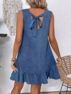Sarah Express Ruffle Sleeveless Beach Dress Casual Summer Midi Dress