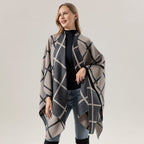 Sarah Express Women's Gingham Check Warm Scarf - Oversized Plaid Shawl Fall Winter Accessory