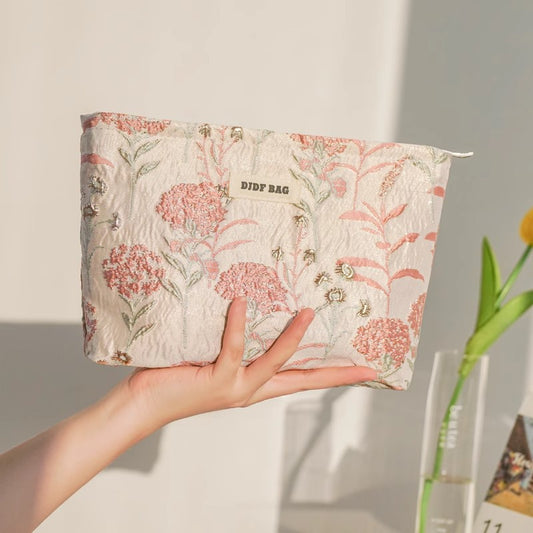 Sarah Express Women's Floral Makeup Clutch Bag - Portable Cosmetic Organizer Pouch | Sarah Express