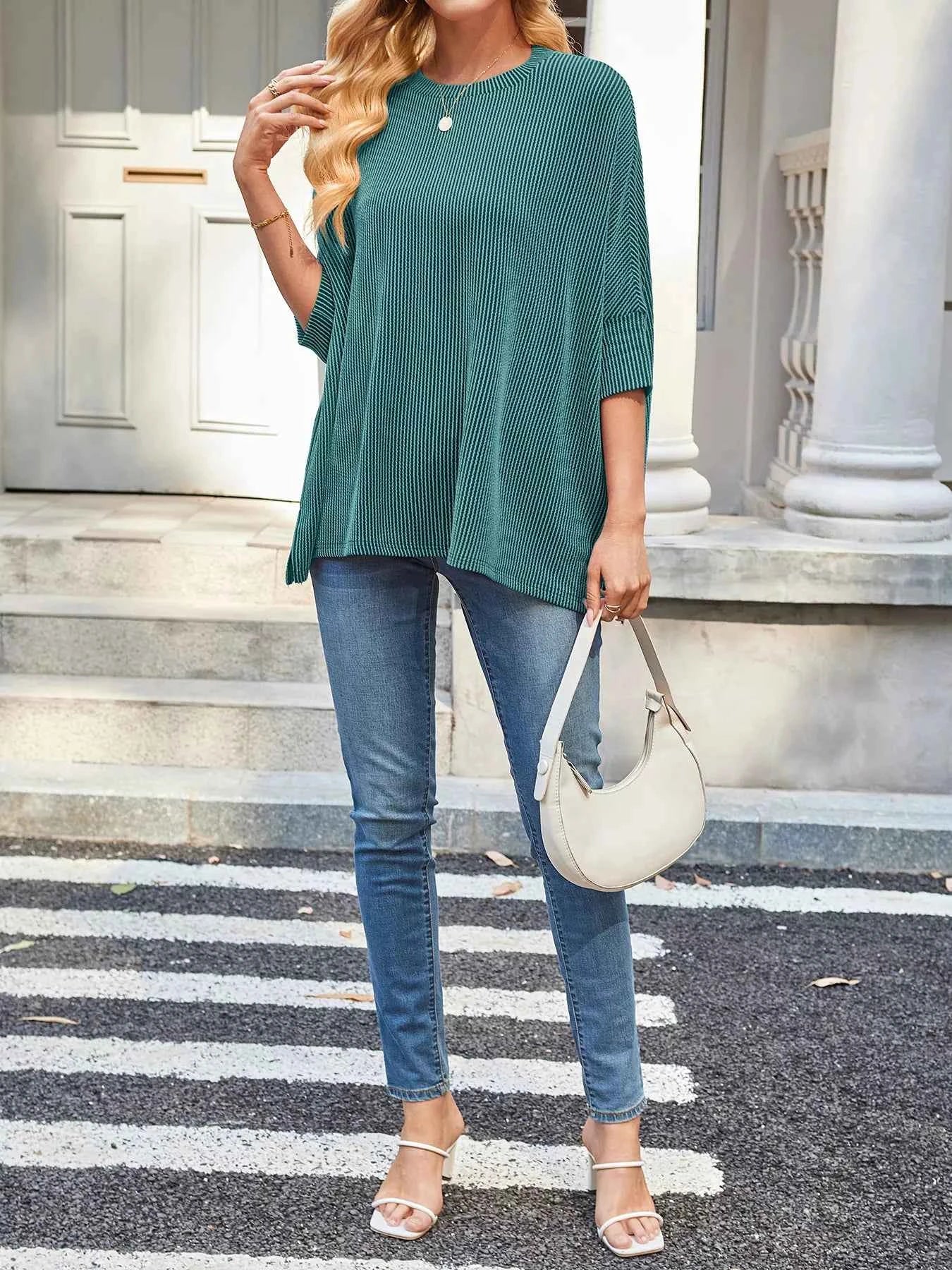 Sarah Express Women's Relaxed Fit Half Sleeve T-Shirt - Casual Oversized Tee