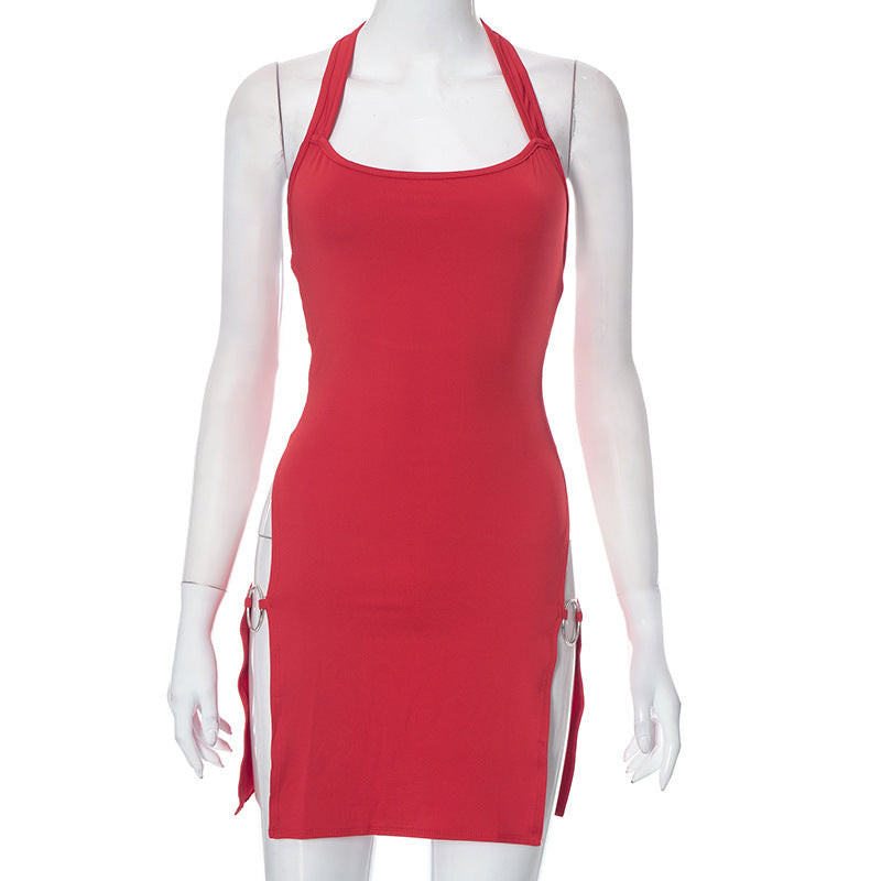 Sarah Express Backless Halter Bodycon Dress Mini Hollow-Out