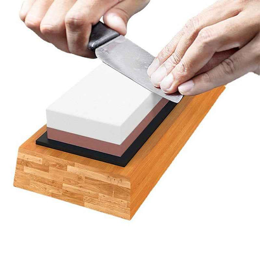 Sarah Express Premium Dual-Sided Whetstone Knife Sharpening Set 3000/8000 Grit with Bamboo Base