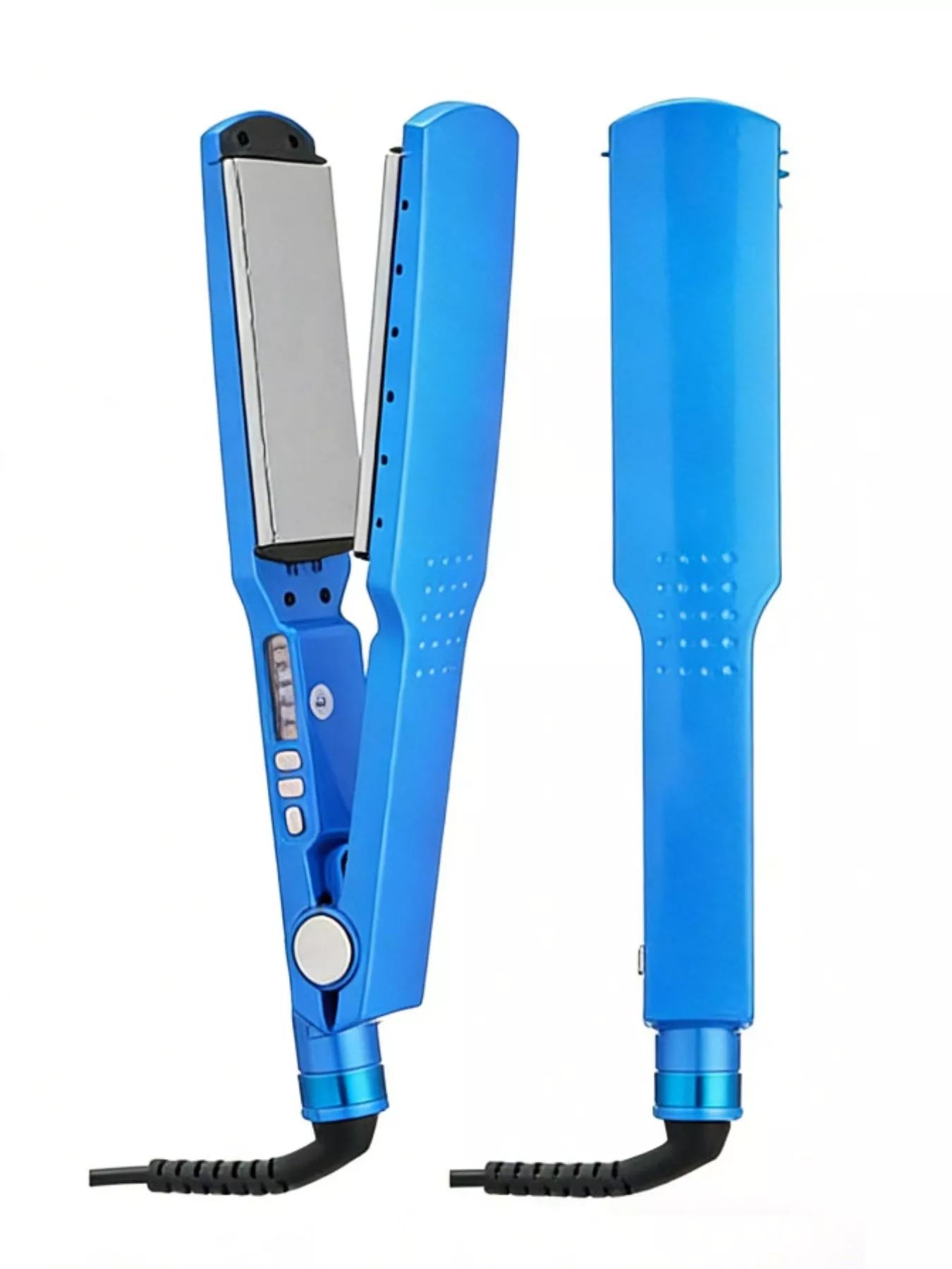 Sarah Express 2-in-1 Hair Straightener and Curling Iron with Adjustable Temperature Blue