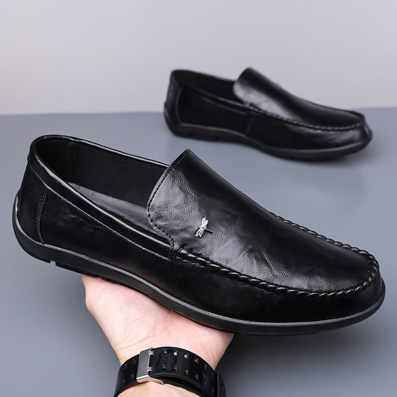 Sarah Express Men's Genuine Leather Slip-On Loafers | Breathable Suede Casual Shoes with Non-Slip Rubber Sole Black