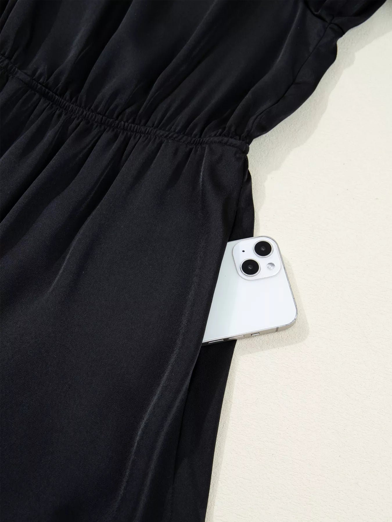 Sarah Express Women's Flounced Bracelet Sleeve V Neck Tiered Dress - Elegant Casual Summer Dress