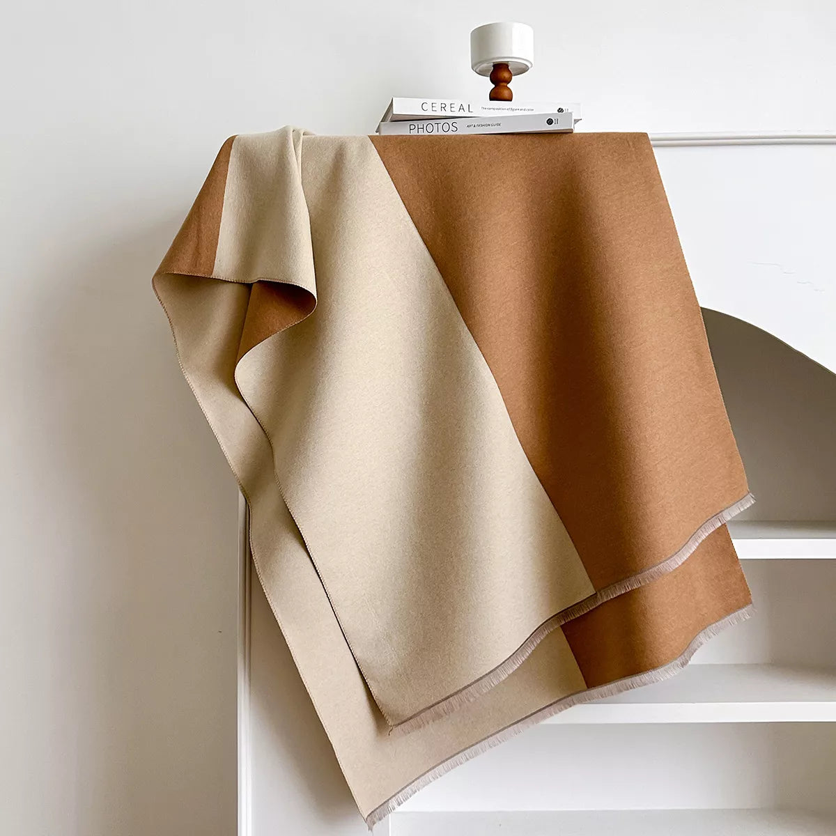 Sarah Express Women's Two-Tone Raw Hem Scarf