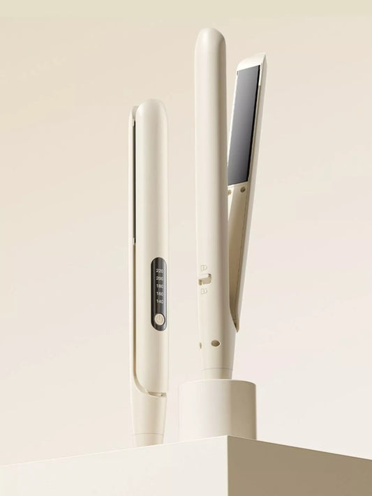 Sarah Express 2-in-1 Hair Straightener and Curler with Adjustable Temperature Tan