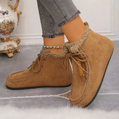 Sarah Express Women's Lace-Up Flat Ankle Boots