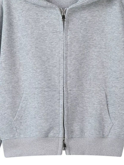 Sarah Express Women's Casual Zip-Up Long Sleeve Hoodie Plus Size