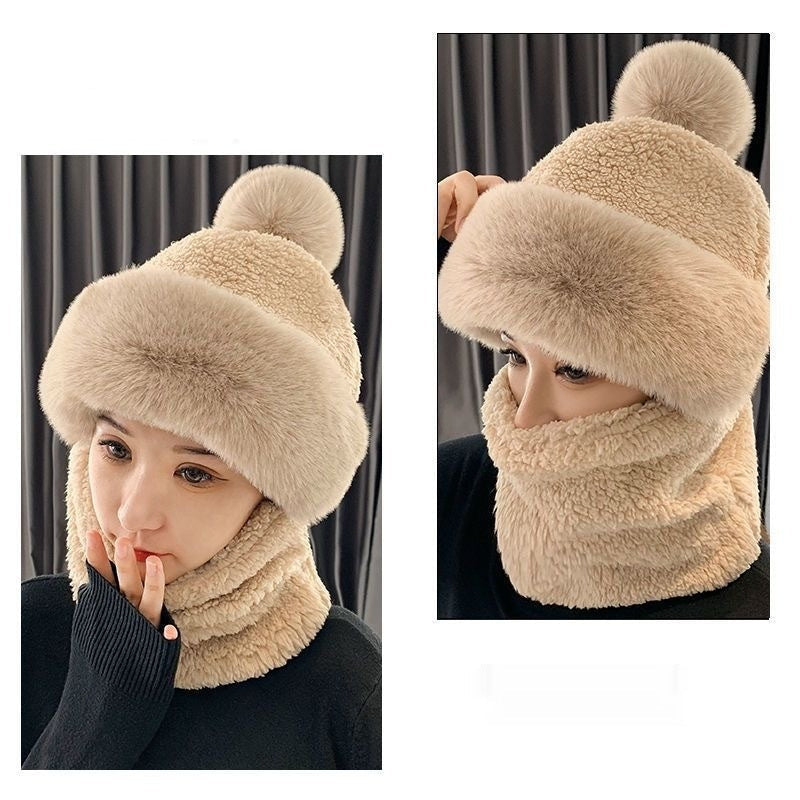 Sarah Express Fleece-Lined Winter Hat with Ear Protection and Neck Warmer
