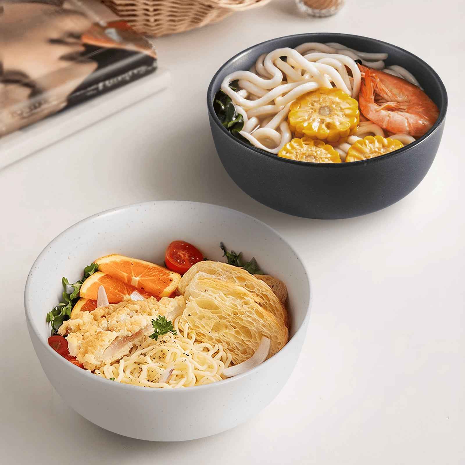 Sarah Express Ceramic Bowl Set for Kitchen - 27oz Premium Bowls Set of 4 for Cereal, Salad, Pasta, Soup, Dessert - Dishwasher, Microwave & Oven Safe