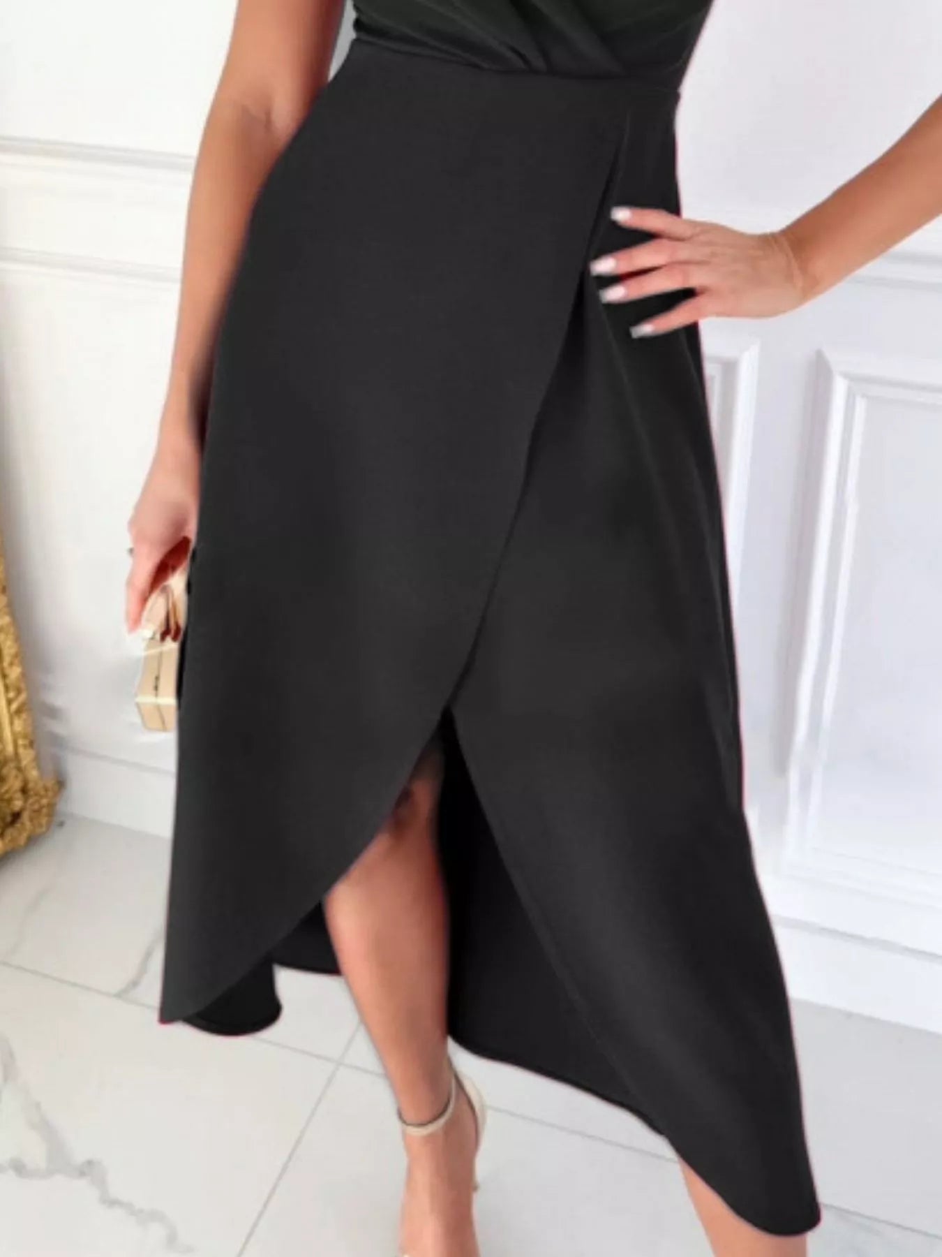 Sarah Express Women's Ruffle Sleeve Wrap Midi Dress