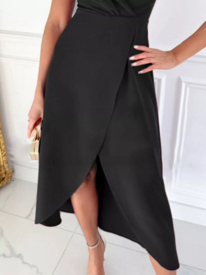 Sarah Express Women's Ruffle Sleeve Wrap Midi Dress