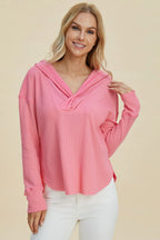 Sarah Express Women’s Plus Size High-Low Drop Shoulder Hoodie
