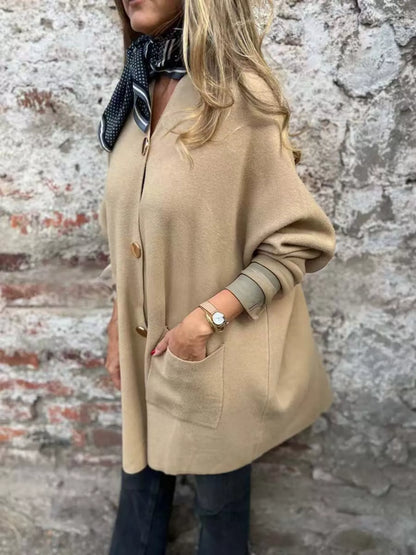 Sarah Express Women's Button-Down Long Sleeve Cardigan - Plus Size Pocketed Sweater