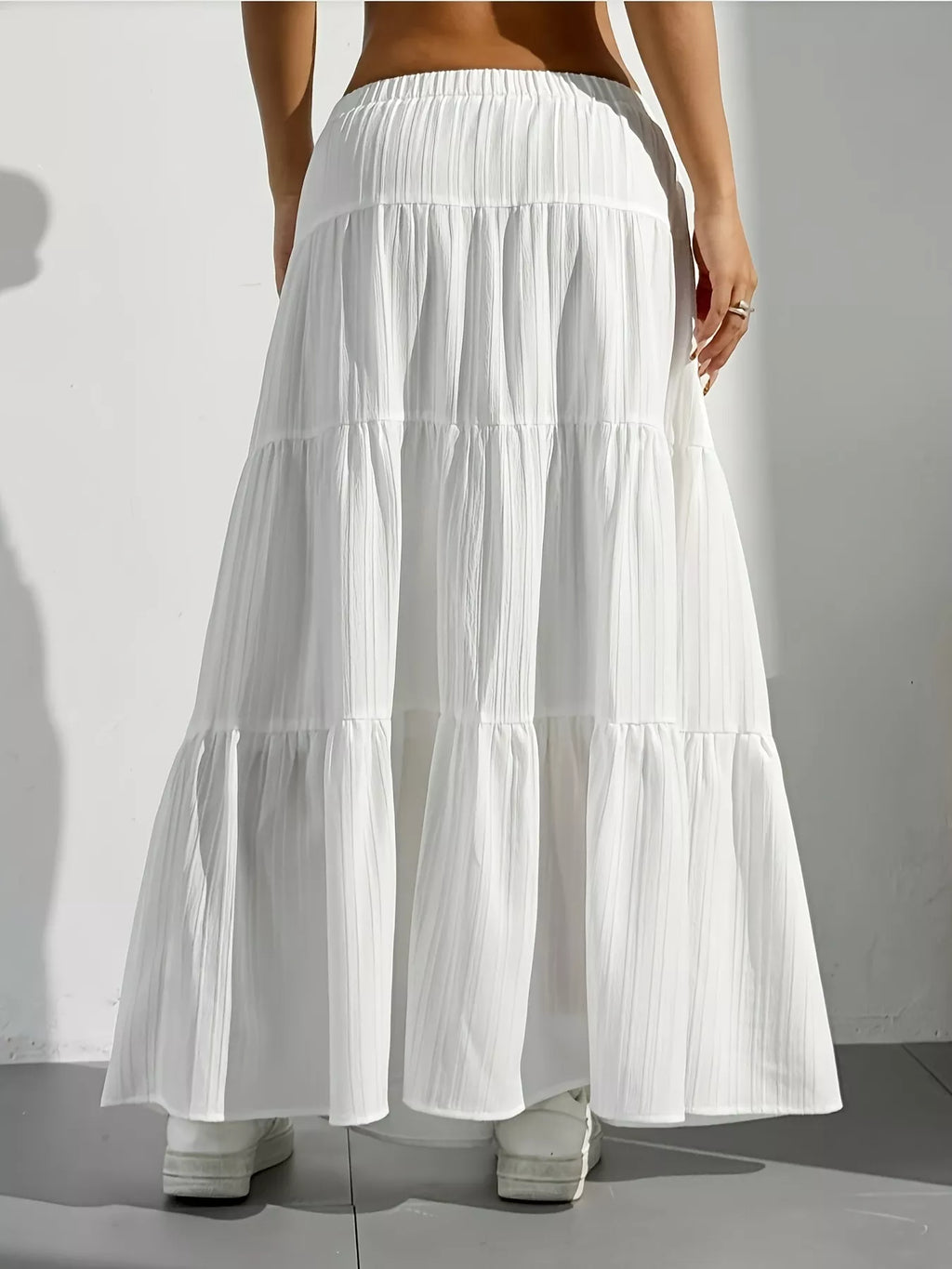Sarah Express Women's Flowy Tiered Maxi Skirt