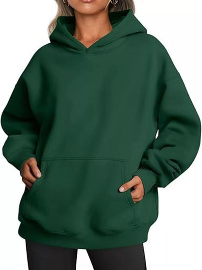 Sarah Express Women's Kangaroo Pocket Long Sleeve Hoodie Green