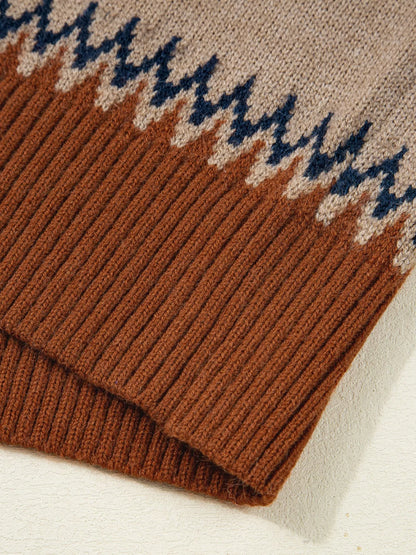 Sarah Express Women's Color Block Crew Neck Sweater