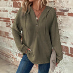 Sarah Express Women's V-Neck Long Sleeve Pullover Sweater Loose Fit Casual