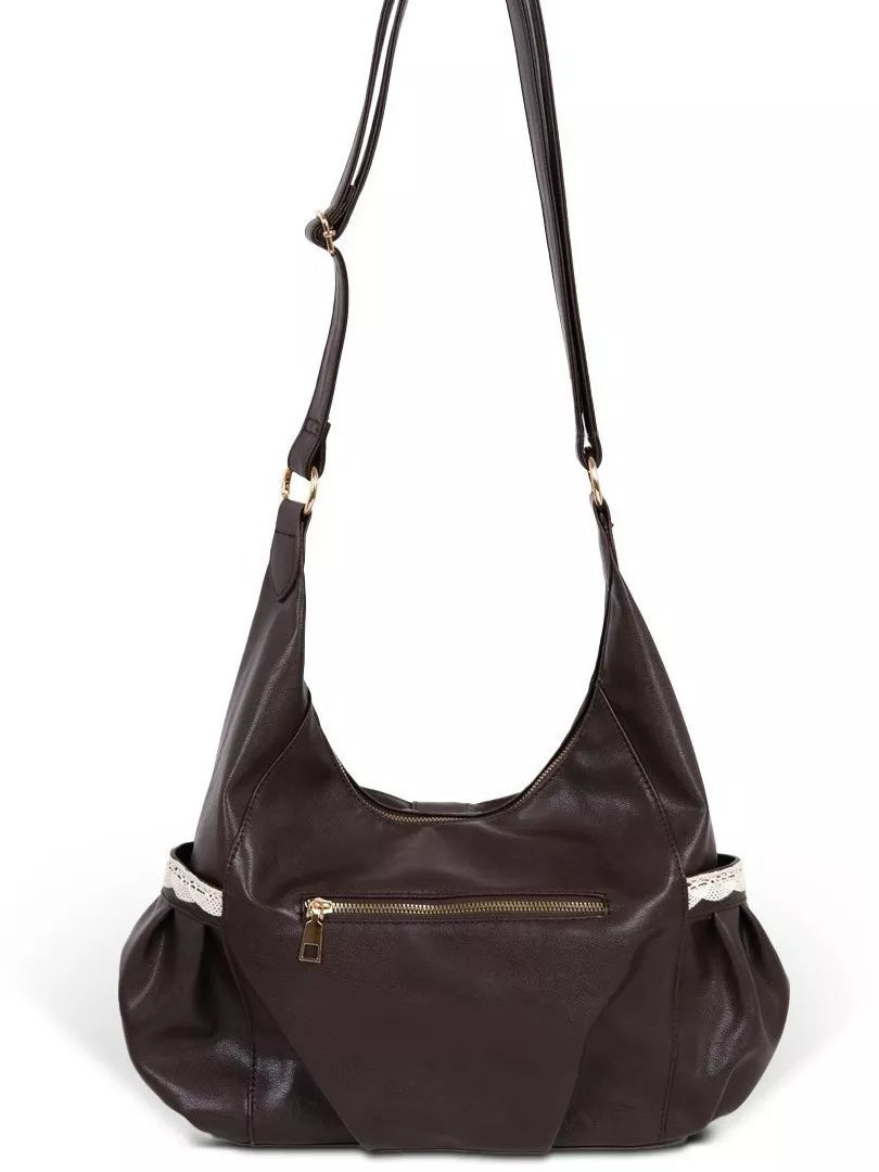 Sarah Express Women's Bow Accent Leather Crossbody Bag