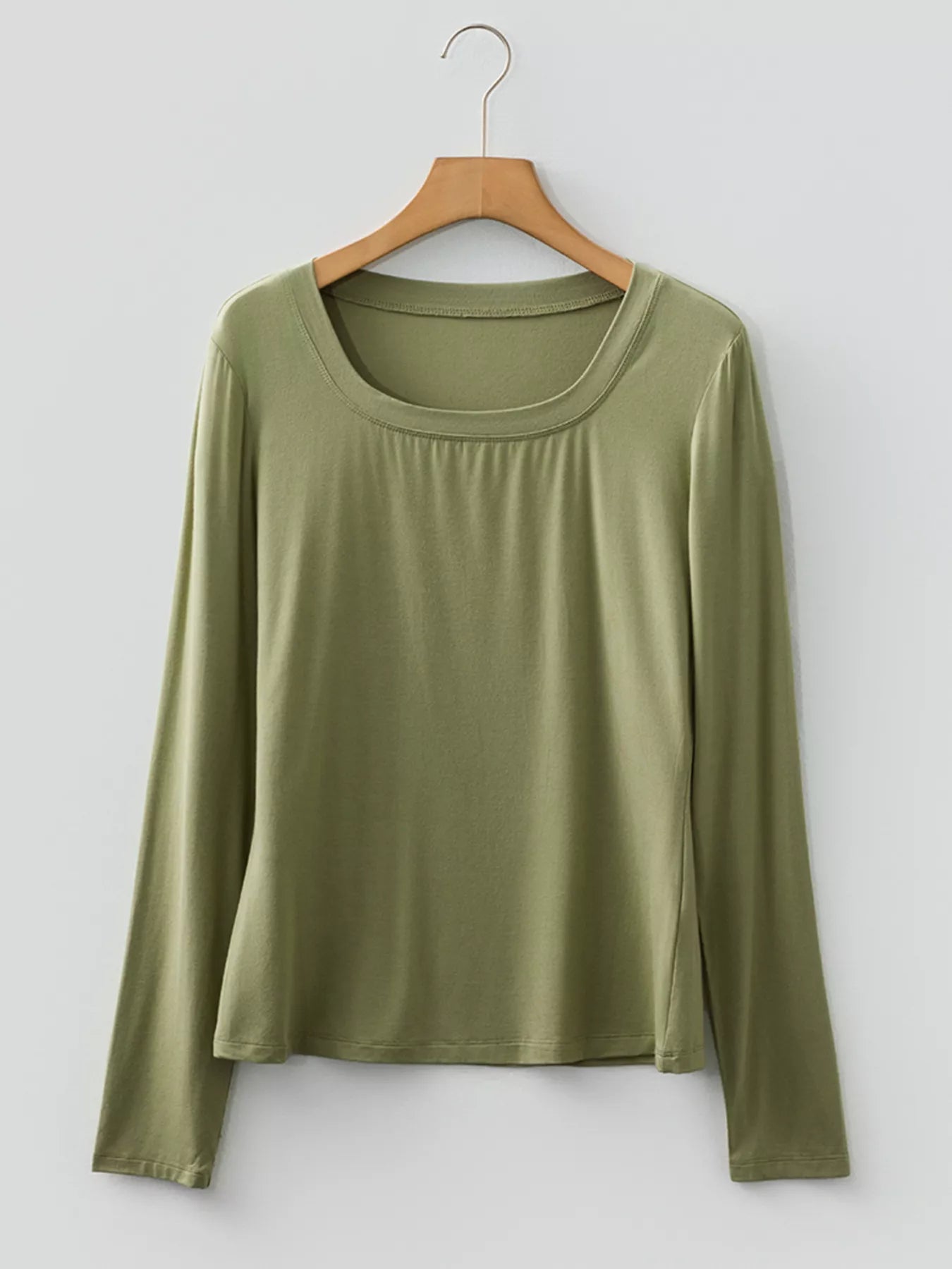 Sarah Express Women's Solid Color Long Sleeve Fitted Top