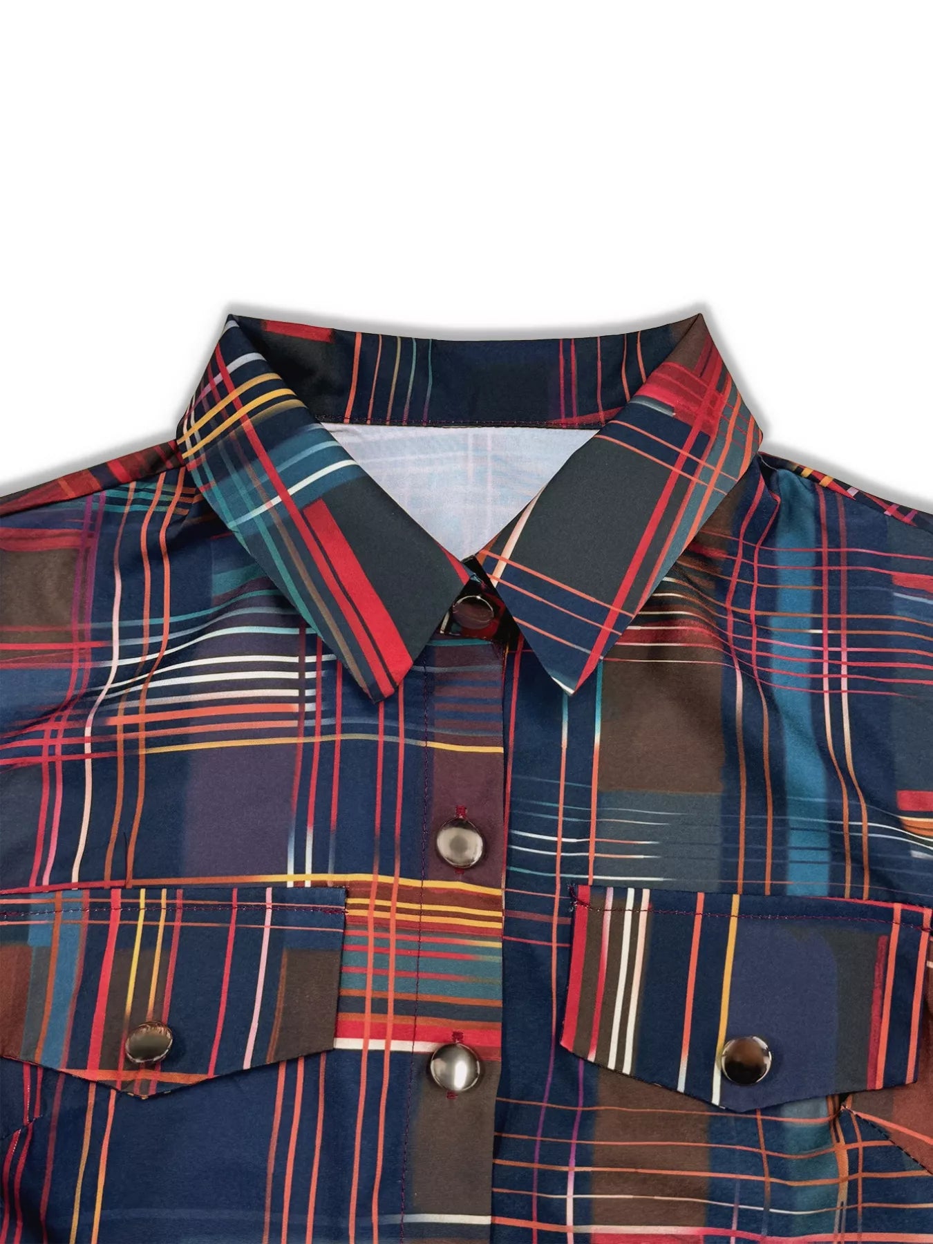 Sarah Express Women's Plaid Long Sleeve Shirt Dress