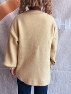 Sarah Express Women's Round Neck Dropped Shoulder Sweater