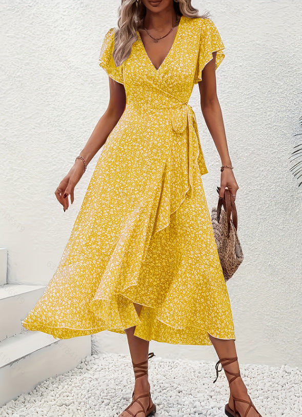 Sarah Express Floral Short Sleeve Fairy Dress Flowing Casual Summer Dress