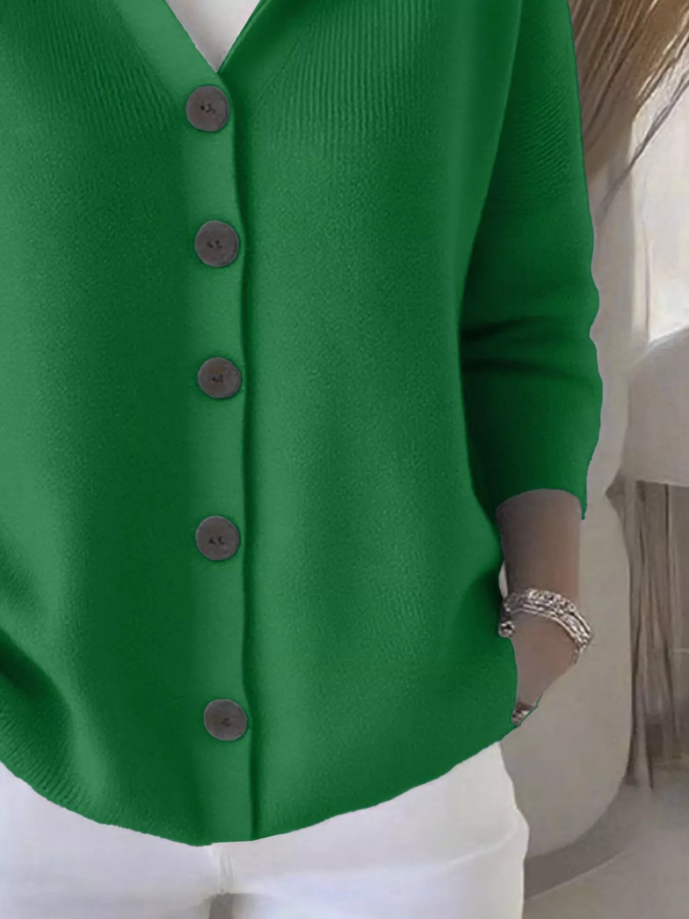 Sarah Express Women's Hooded Button-Down Knit Cardigan