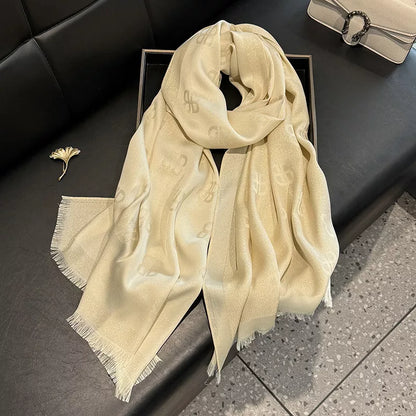 Sarah Express Women's Raw Hem Scarf - Lightweight Polyester Accessory Beige One Size