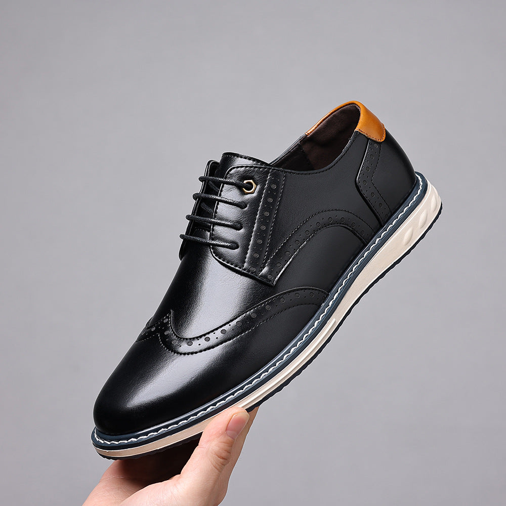 Sarah Express British Mens Business-Casual Leather Shoes Black
