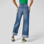 Women's High-Waisted Wide Leg Straight Jeans