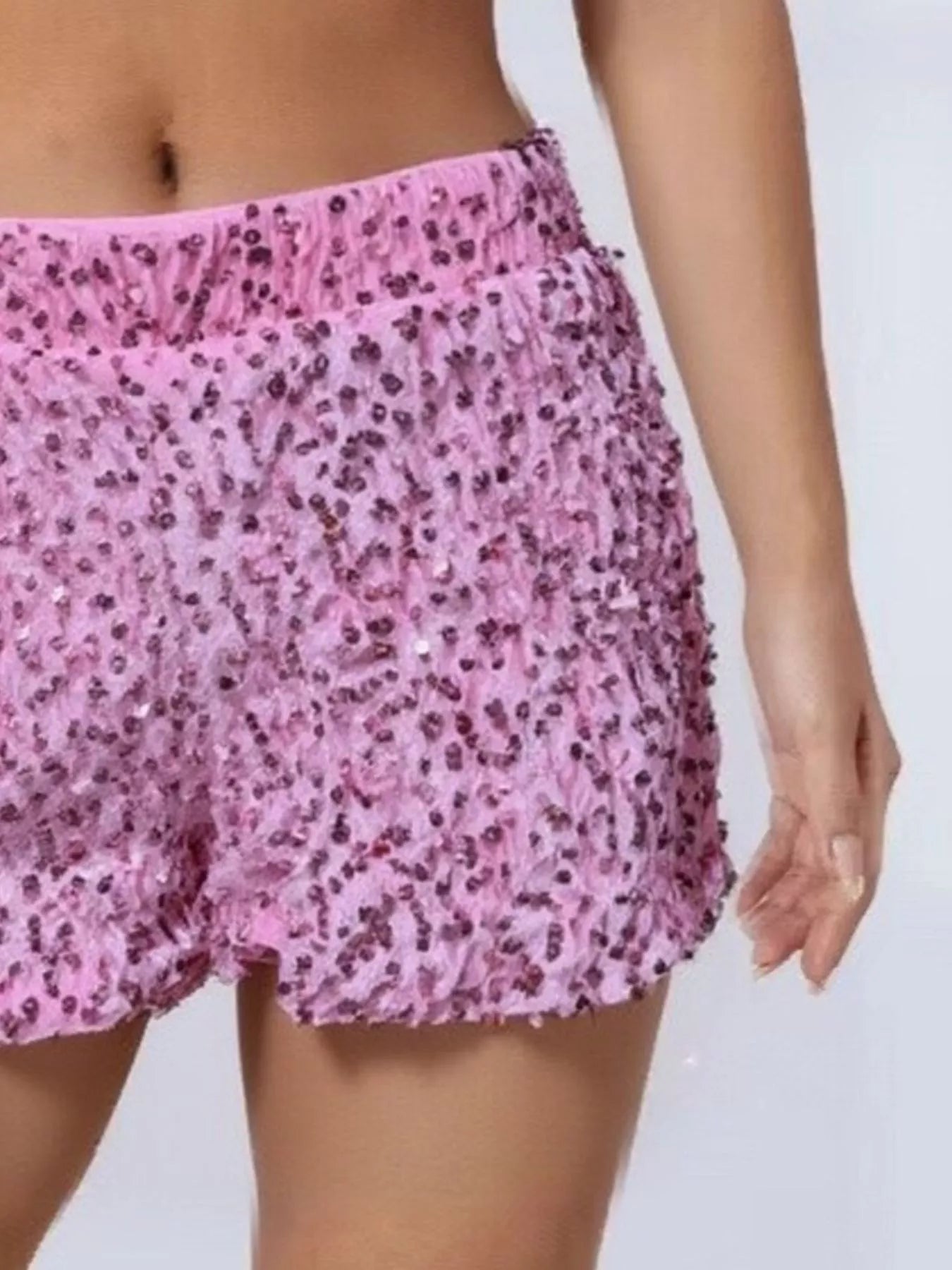 Sarah Express Women's Sequin Embellished High Waist Shorts - Party & Festival Wear