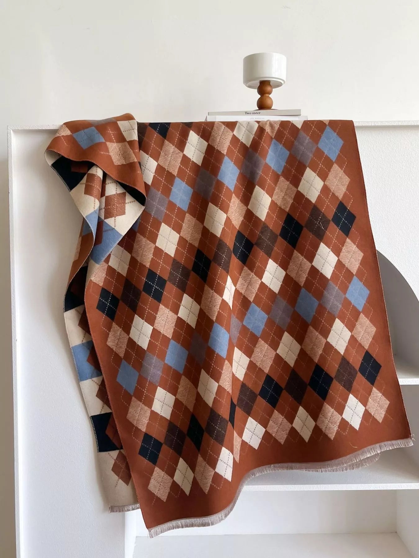 Sarah Express Women's Diamond Pattern Warm Scarf