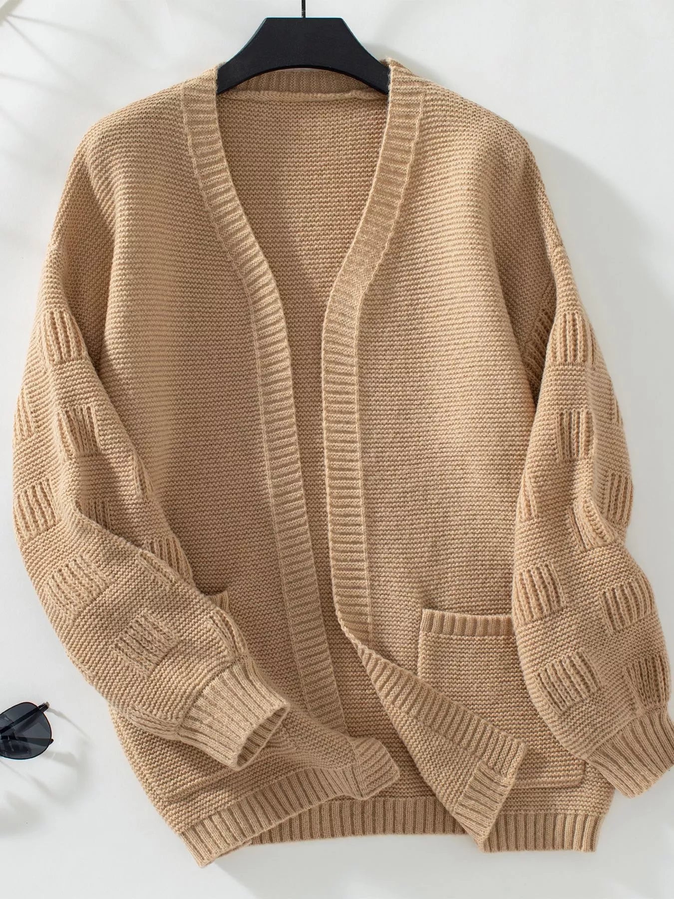 Sarah Express Women's Textured Knit Open Front Cardigan