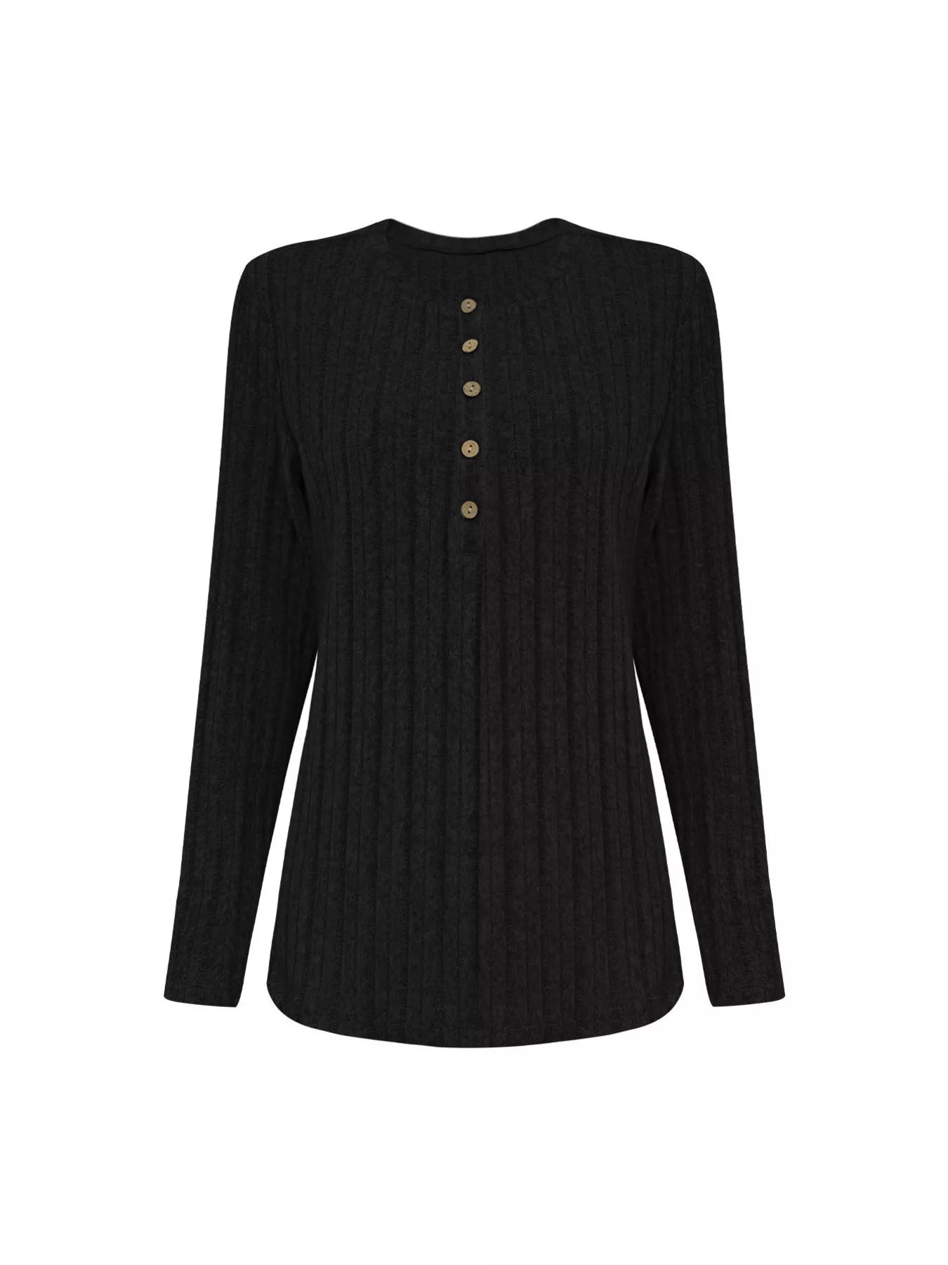 Sarah Express Women's Plus Size Ribbed Knit Button Front Top and Pants Set