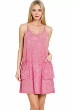 Sarah Express Women's Halo Snow Washed Spaghetti Strap Romper