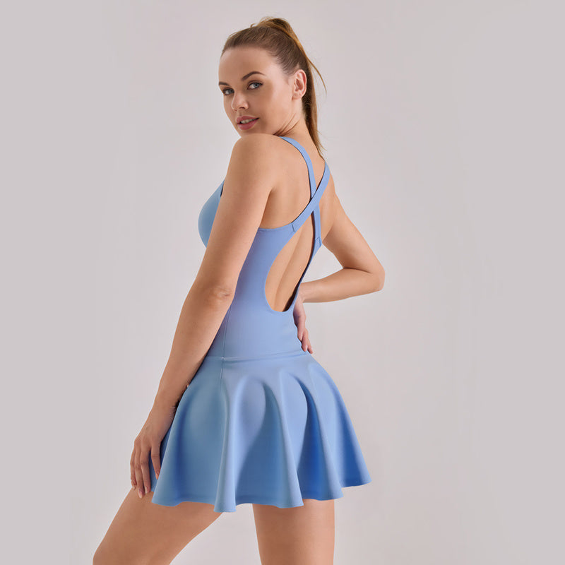 Sarah Express Women's High-Stretch Bodycon Mini Dress Anti-Ride-Up Athletic Sporty Summer Dress
