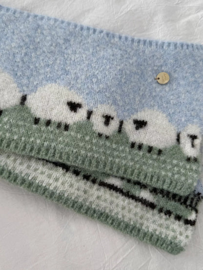 Sarah Express Women's Sheep Pattern Knitted Scarf