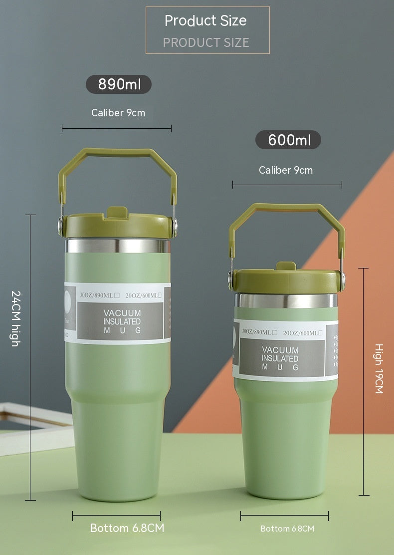Sarah Express Insulated Stainless Steel Travel Tumbler with Handle - 20oz/30oz Vacuum Coffee Cup Water Bottle