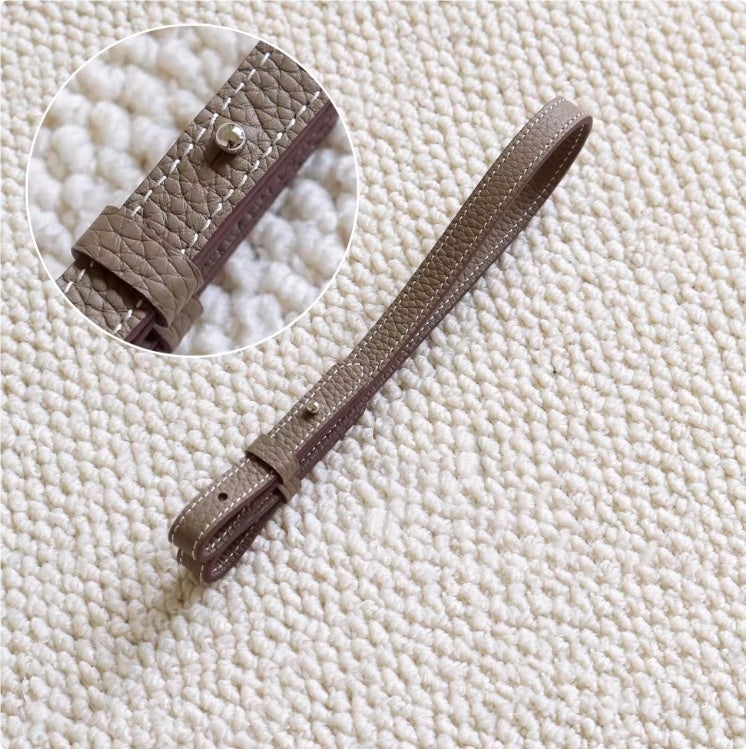 Sarah Express Genuine Leather Bag Strap Replacement – Adjustable Spaghetti Shoulder Strap with Gold & Silver Stud Detail New elephant gray with silver