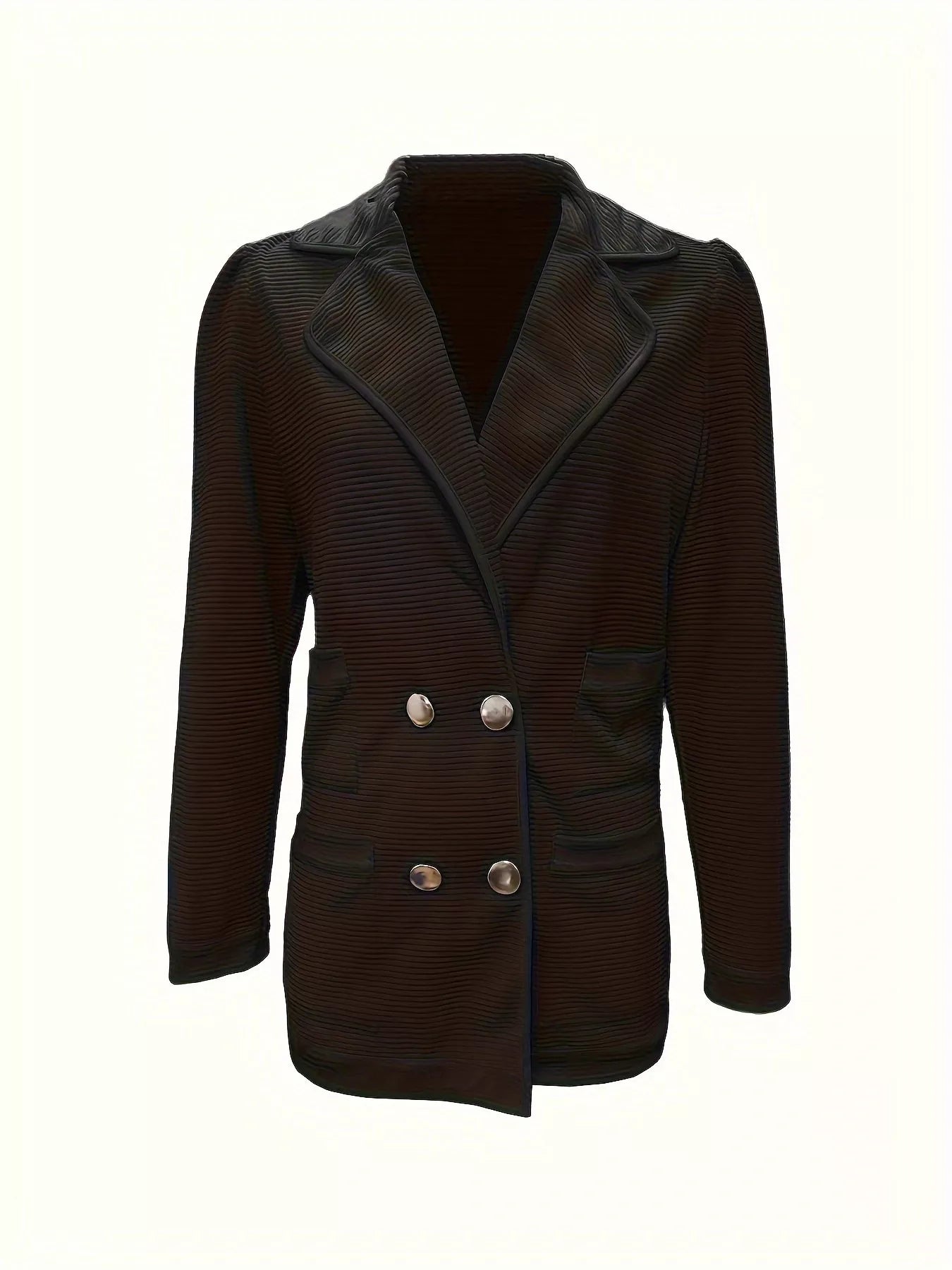 Sarah Express Women's Texture Knit Double-Breasted Blazer