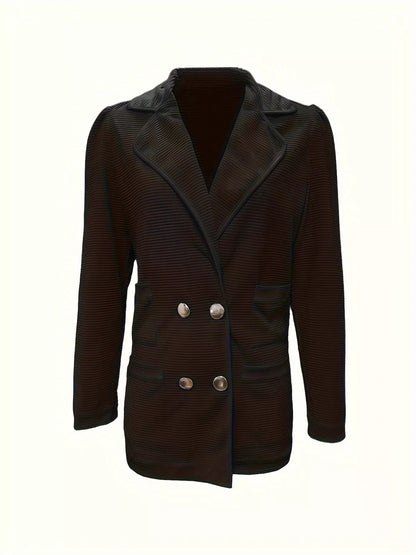 Sarah Express Women's Texture Knit Double-Breasted Blazer